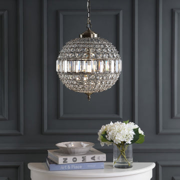 Georgina Crystal/Metal LED Pendant - JONATHAN Y